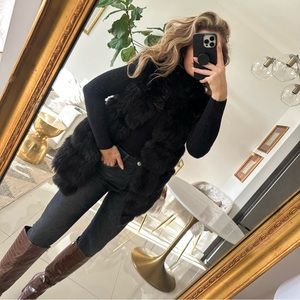Missguided Black Faux Fur Vest